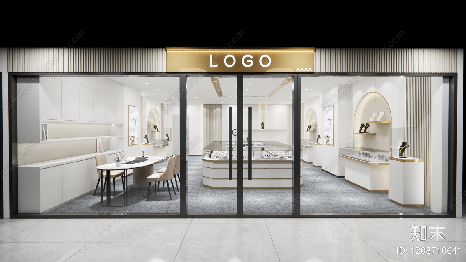 现代极简珠宝店SU模型下载【ID:1208710641】