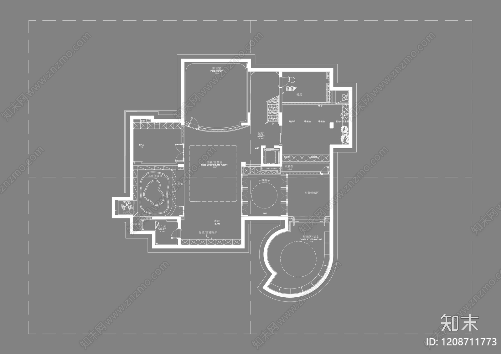 别墅cad施工图下载【ID:1208711773】