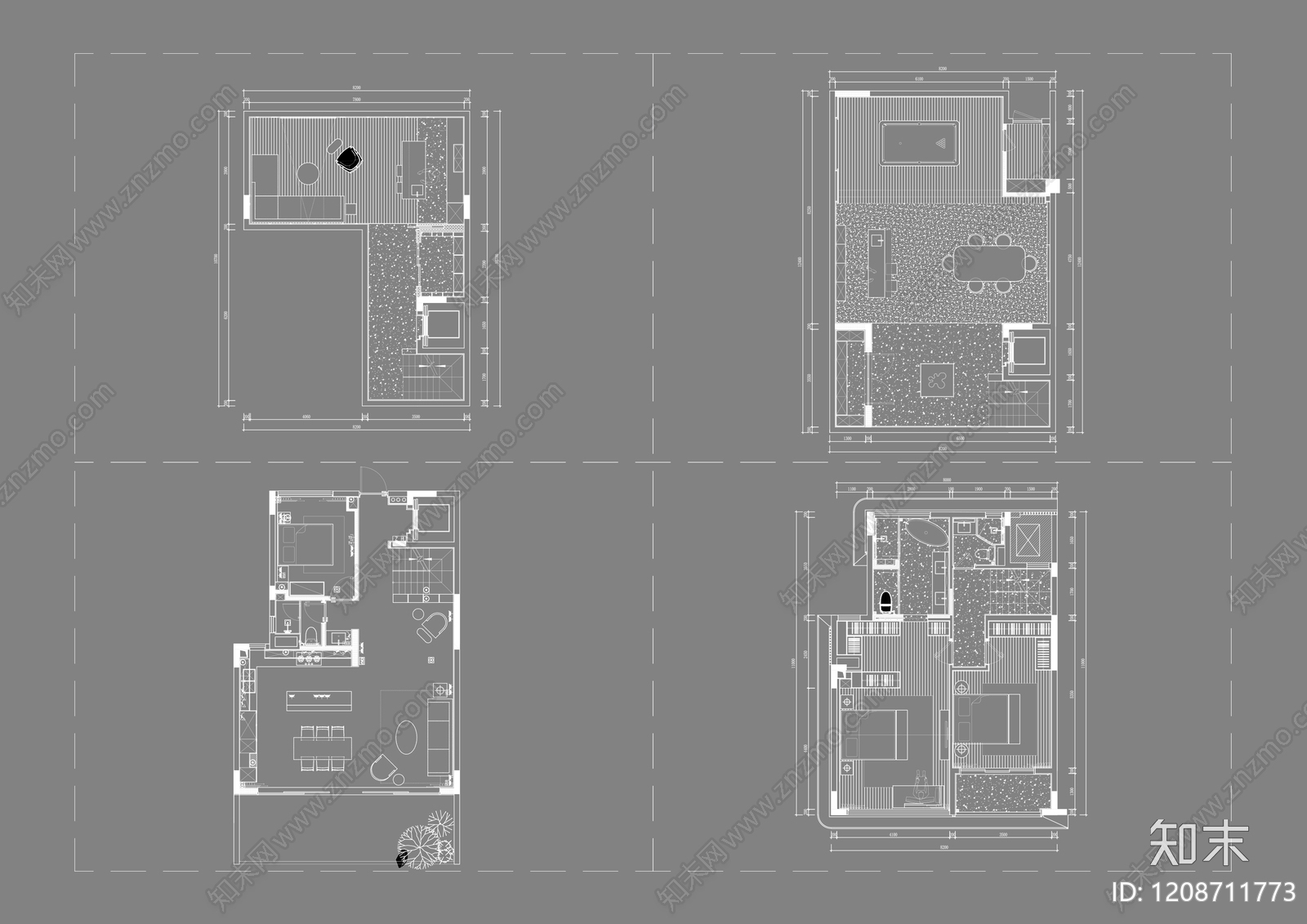 别墅cad施工图下载【ID:1208711773】