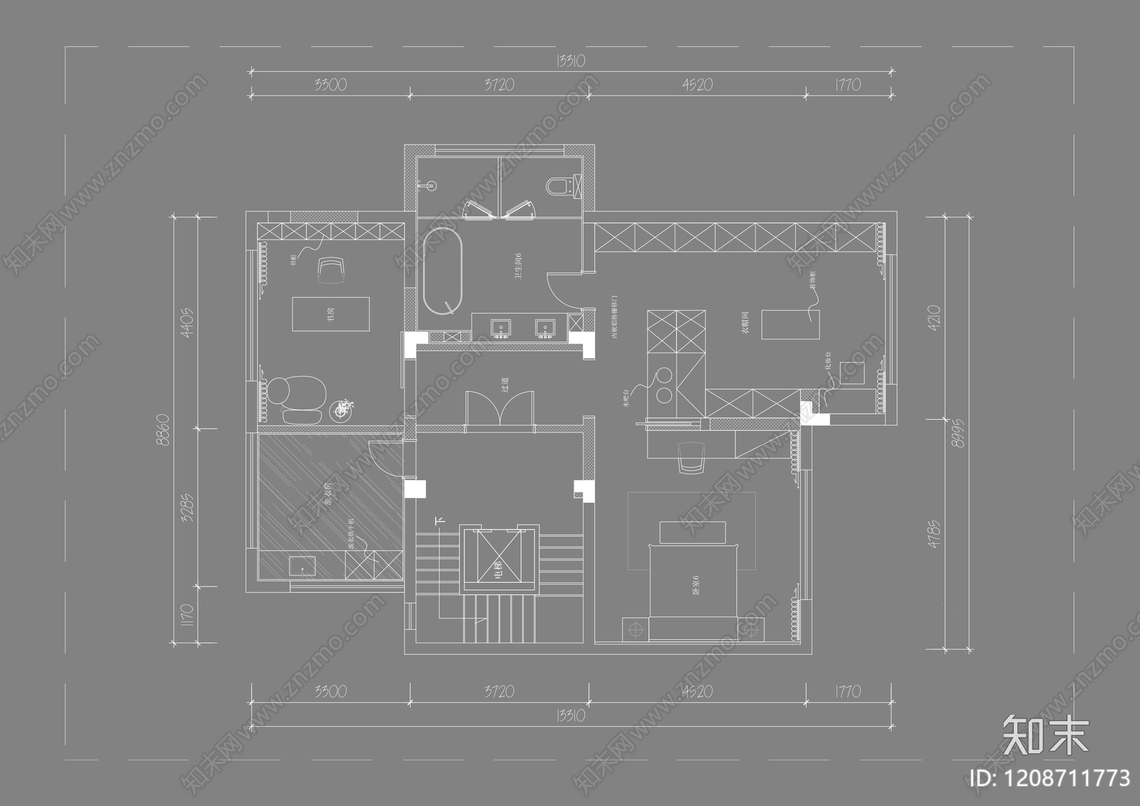 别墅cad施工图下载【ID:1208711773】