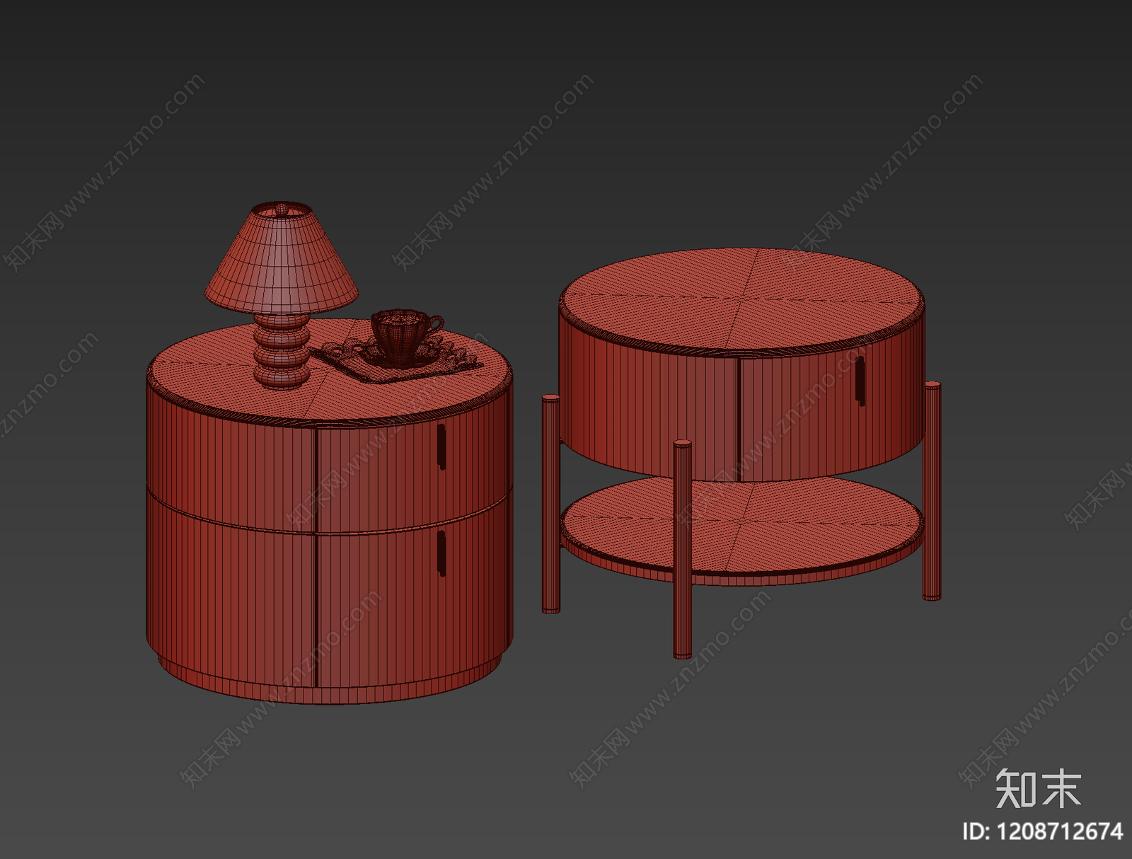 现代简约床头柜3D模型下载【ID:1208712674】