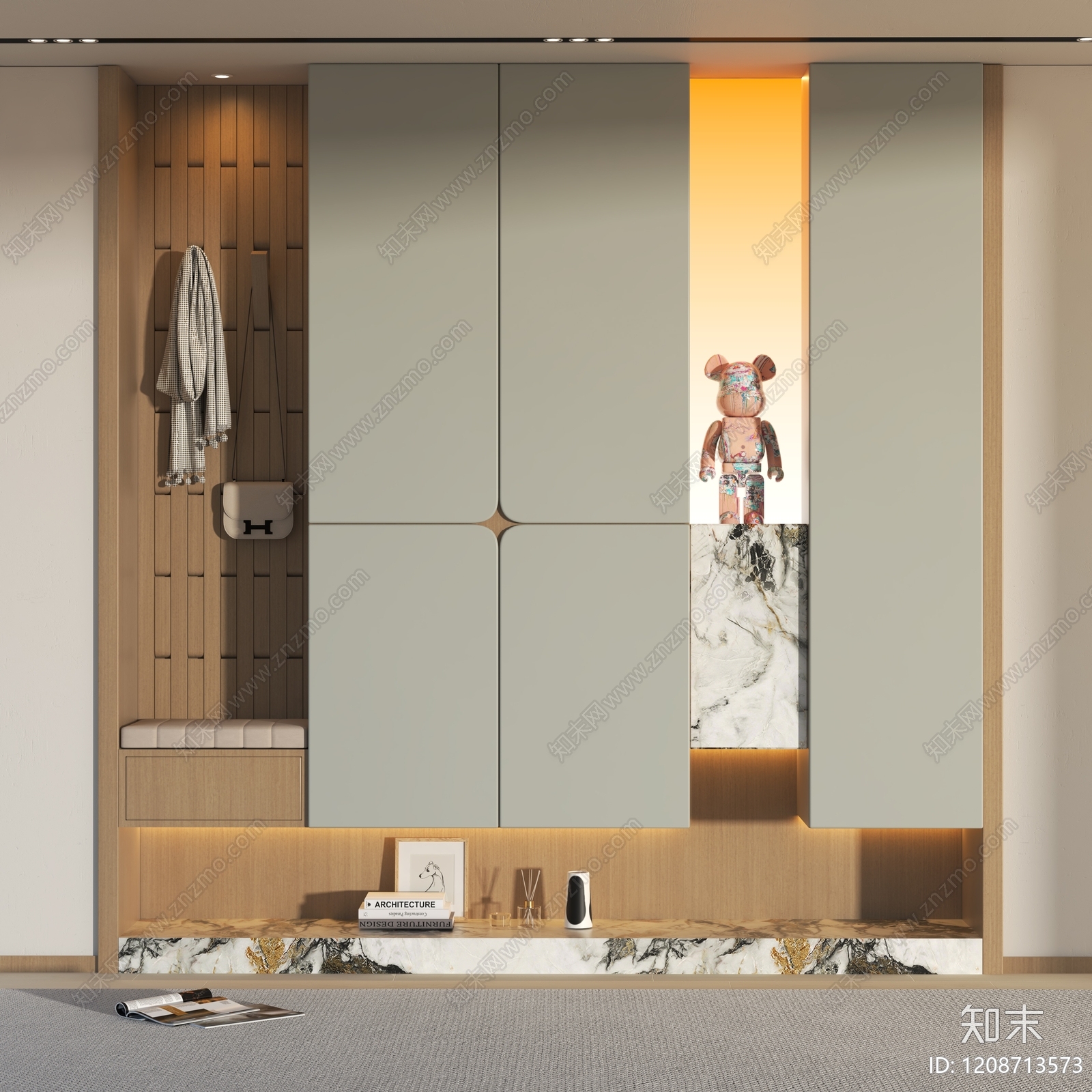 现代鞋柜SU模型下载【ID:1208713573】