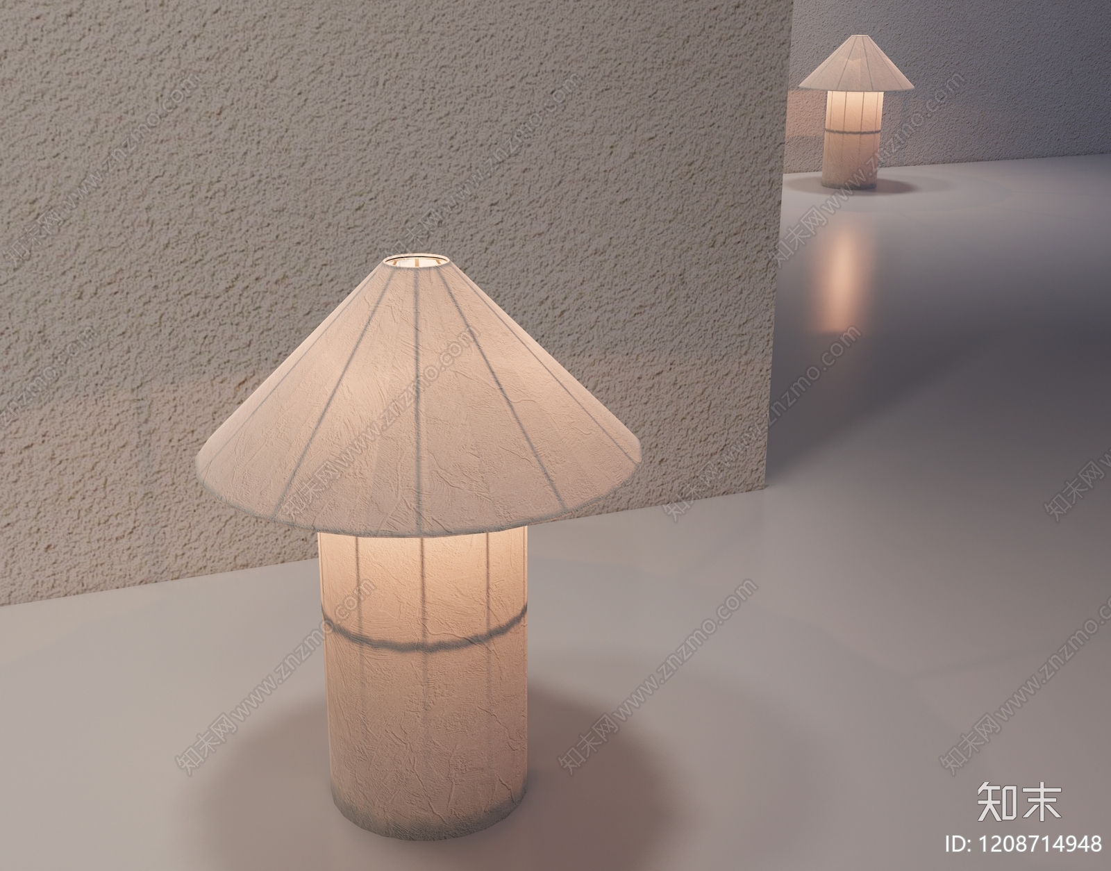 中古侘寂台灯SU模型下载【ID:1208714948】