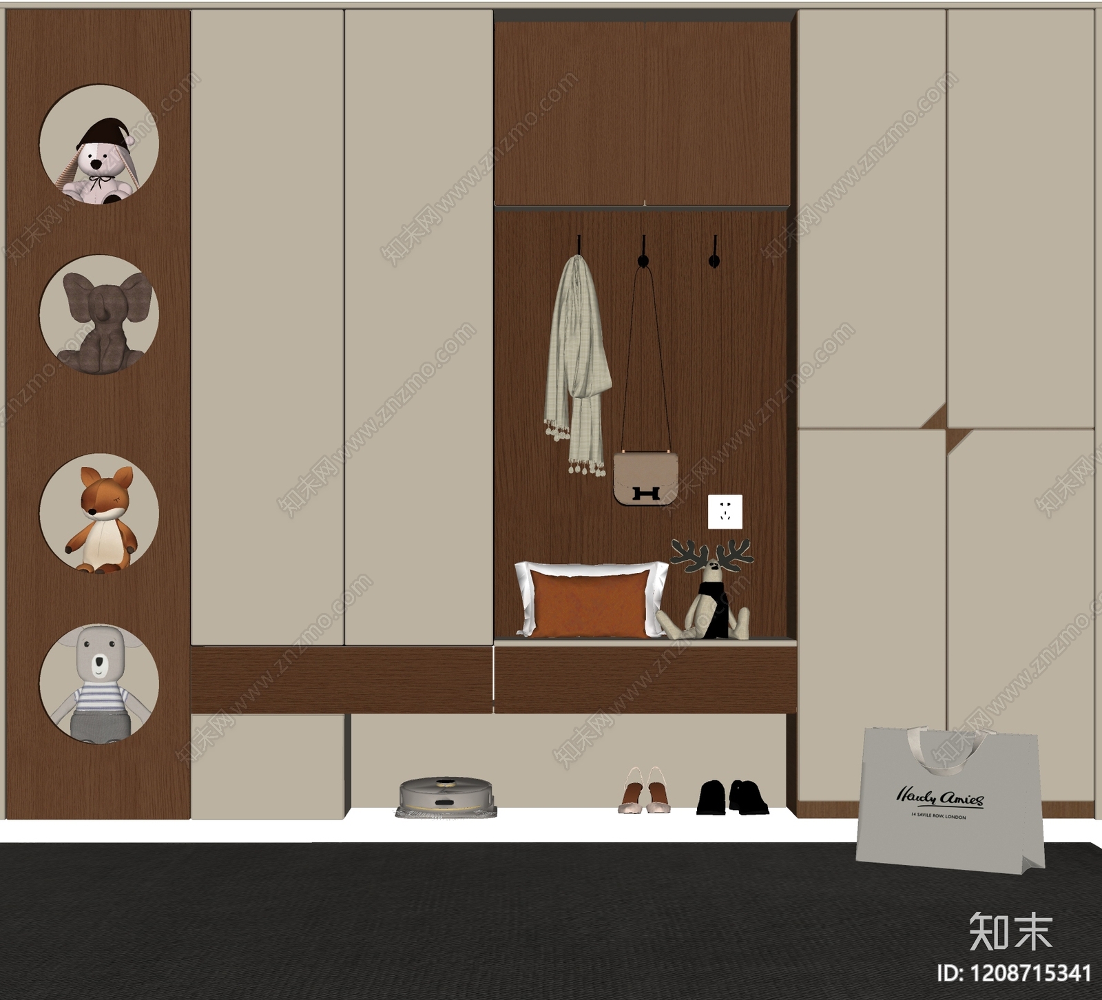 现代鞋柜SU模型下载【ID:1208715341】