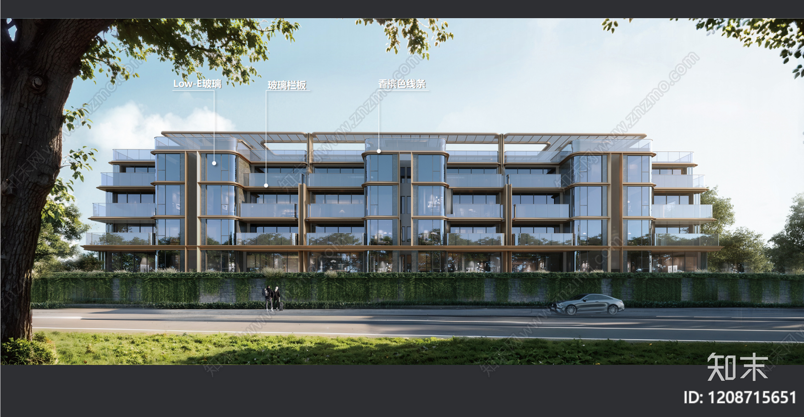 现代轻奢别墅建筑下载【ID:1208715651】