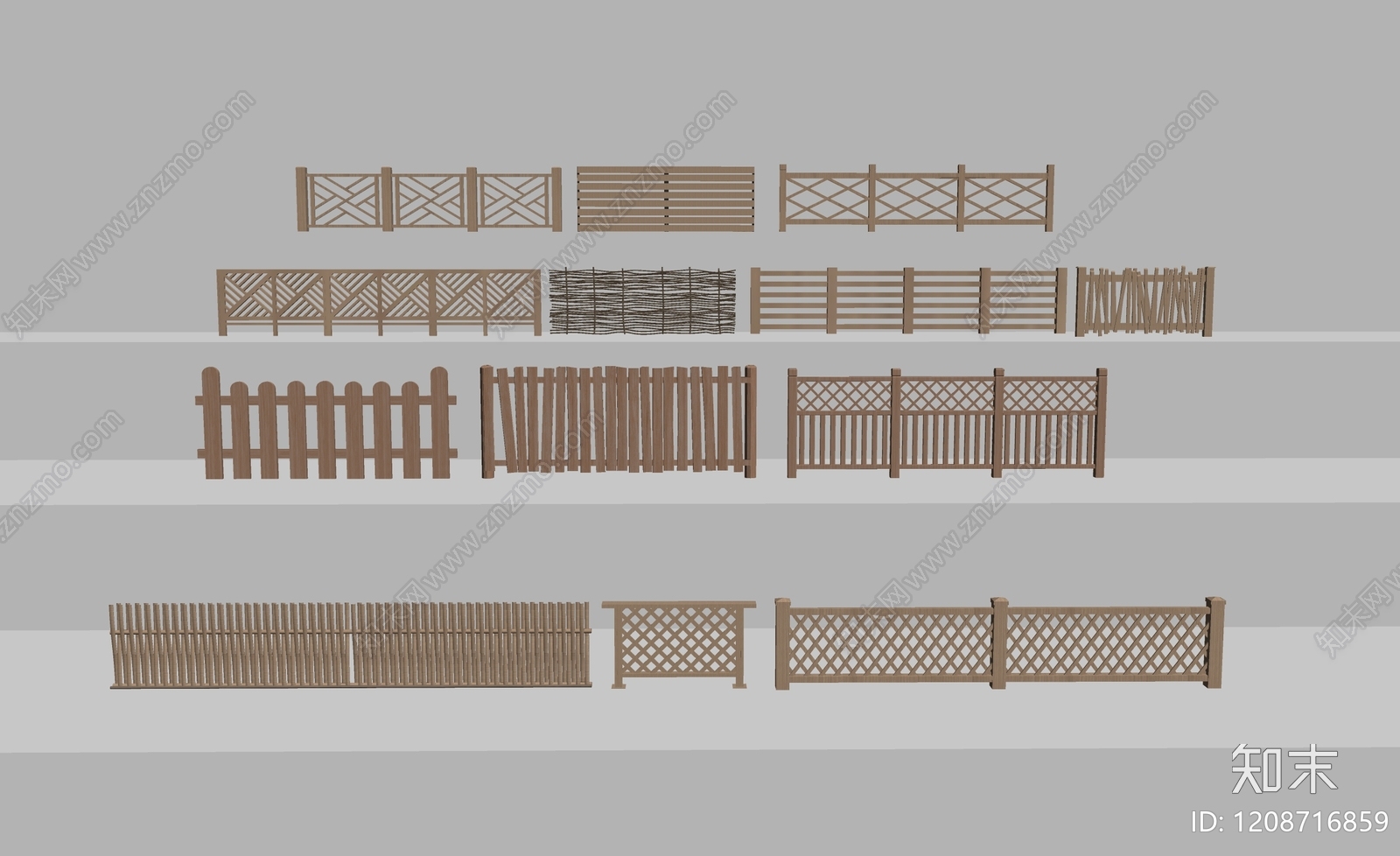 新中式现代栏杆扶手SU模型下载【ID:1208716859】