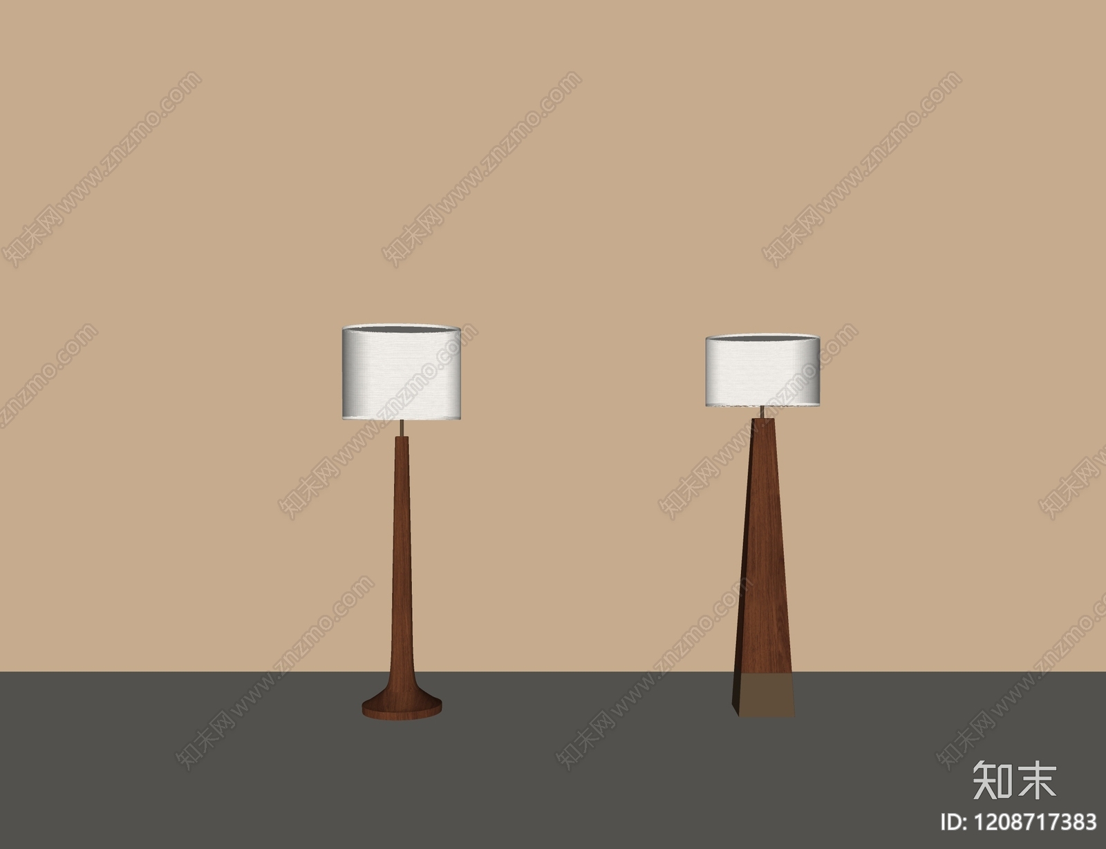 中古原木落地灯SU模型下载【ID:1208717383】