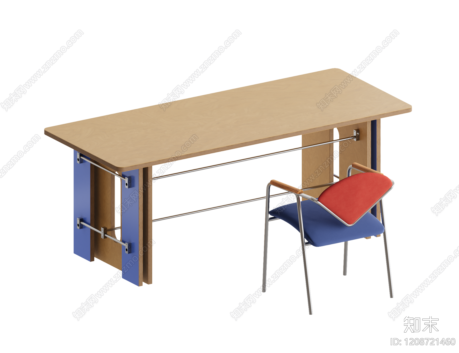 现代简约书桌椅3D模型下载【ID:1208721460】