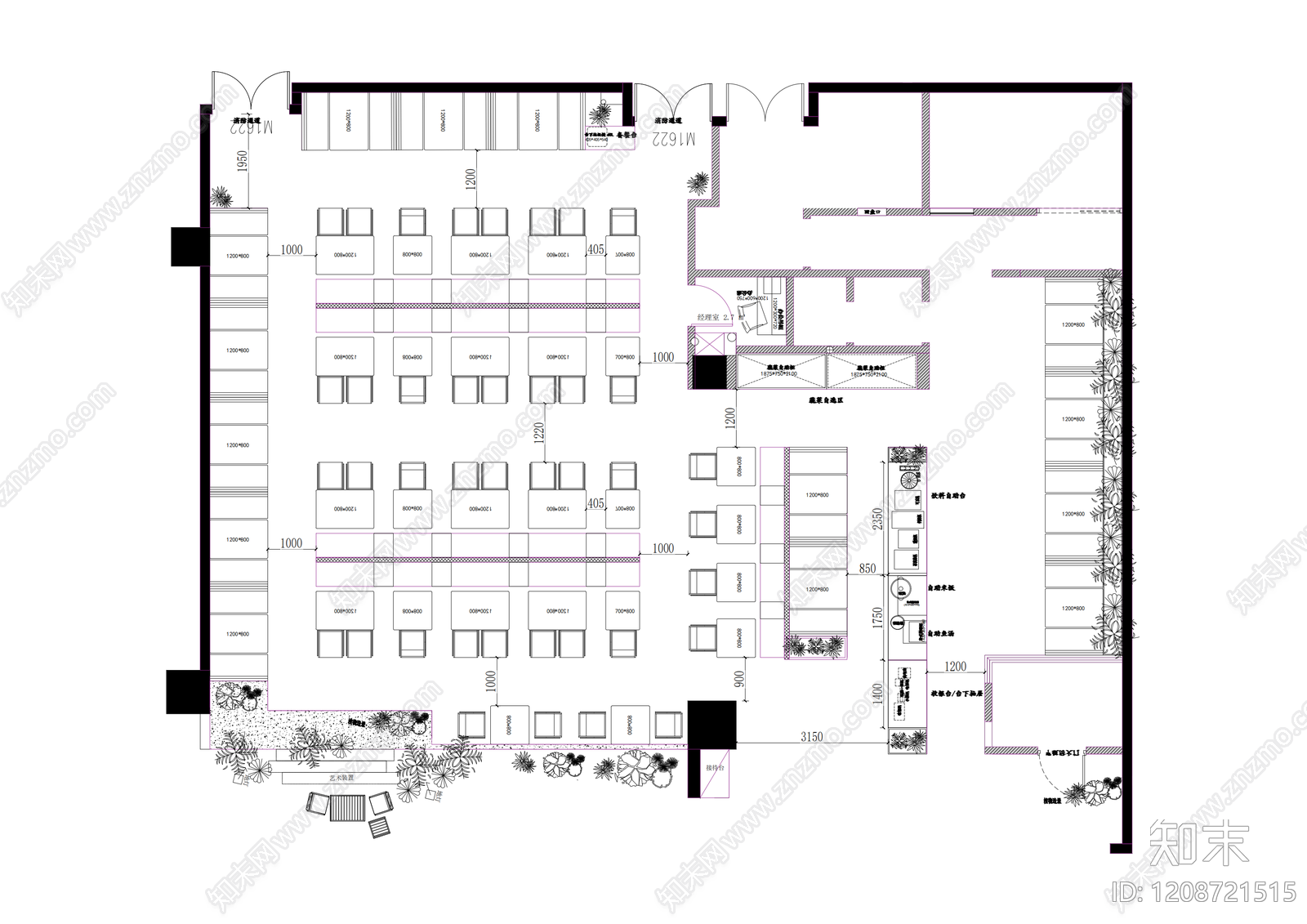 侘寂极简烧烤店施工图下载【ID:1208721515】