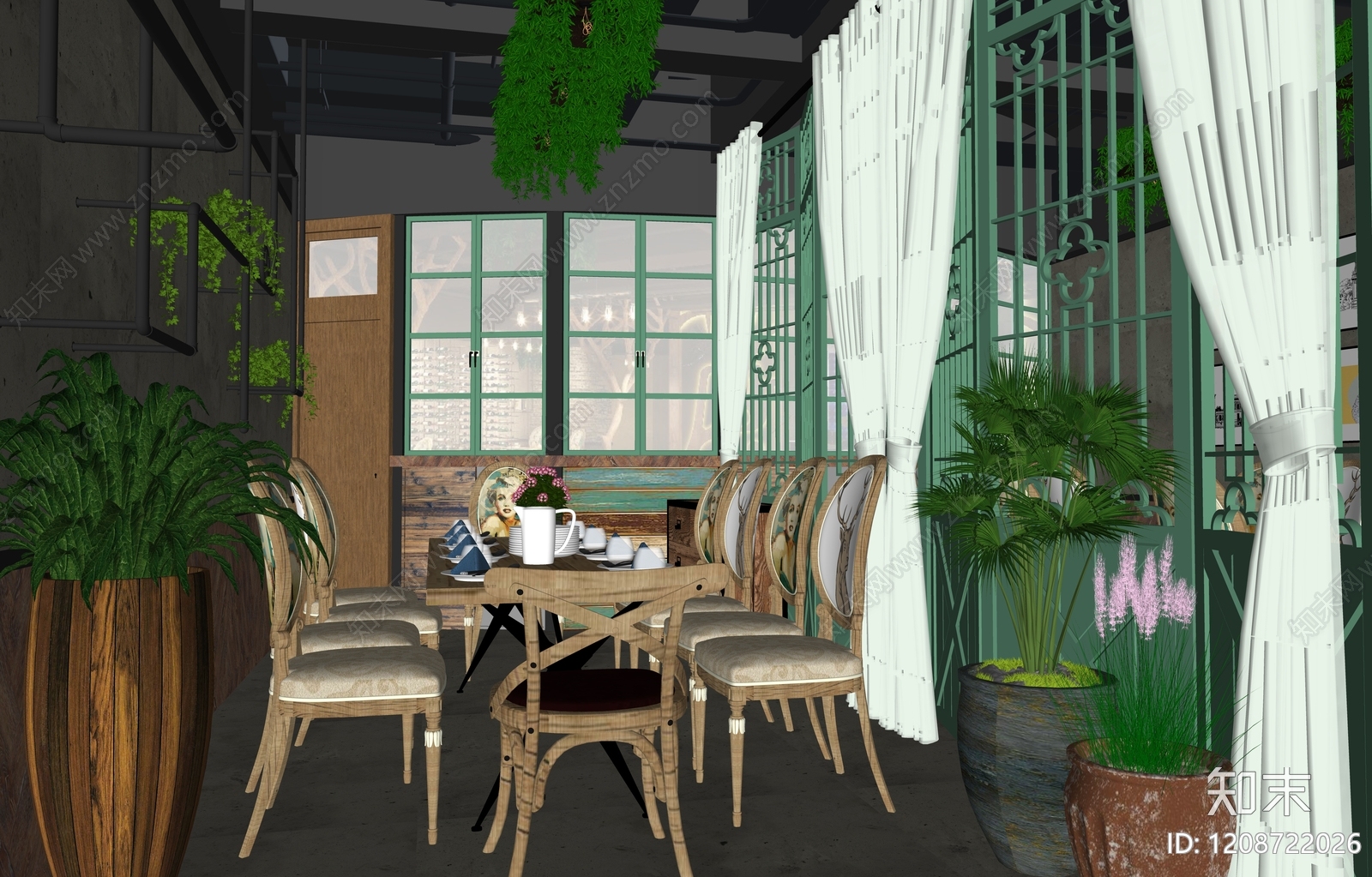 欧式茶餐厅SU模型下载【ID:1208722026】
