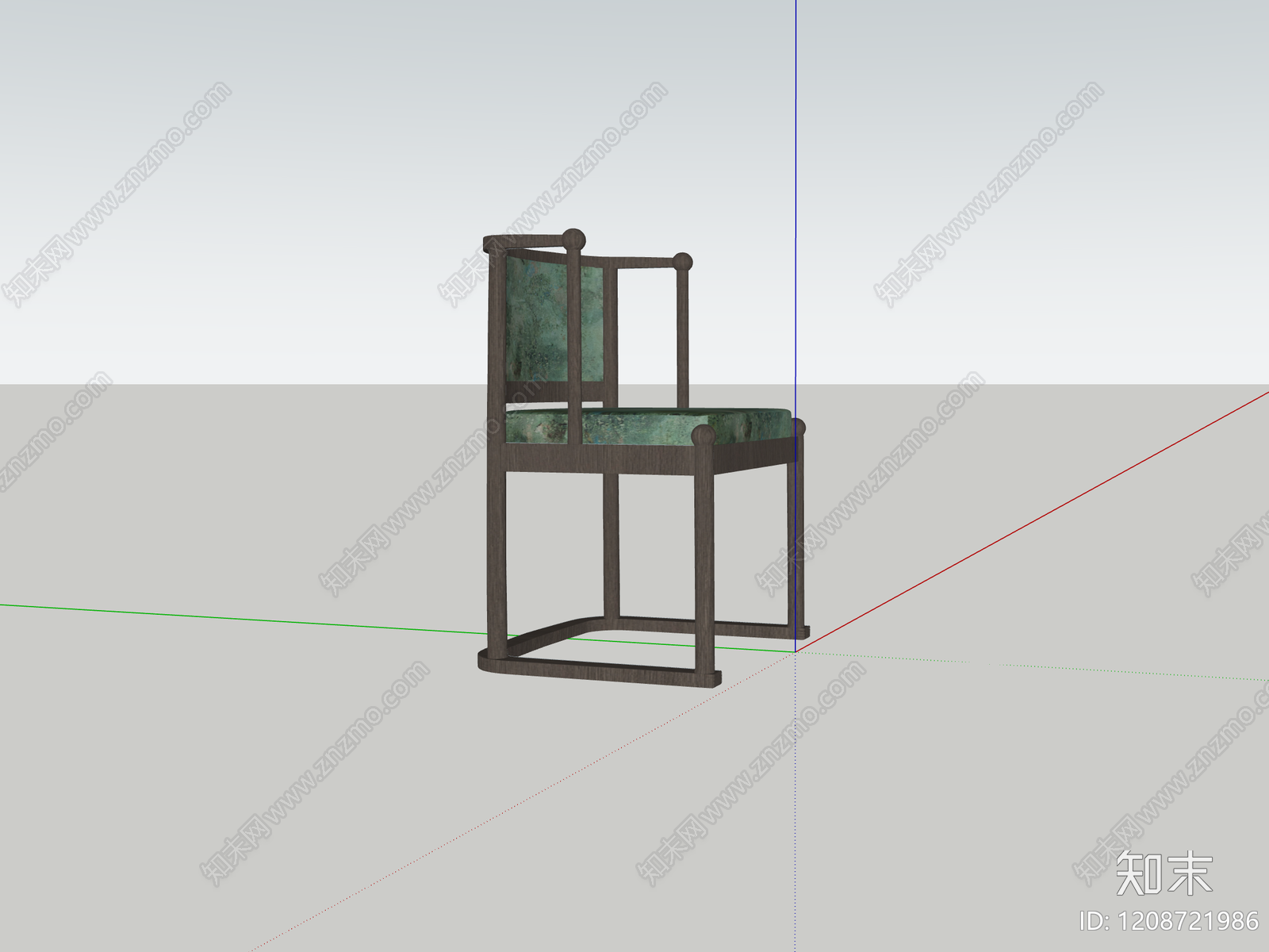新中式中式餐椅SU模型下载【ID:1208721986】