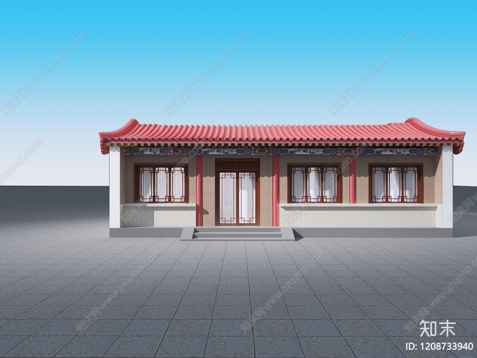 新中式古建3D模型下载【ID:1208733940】
