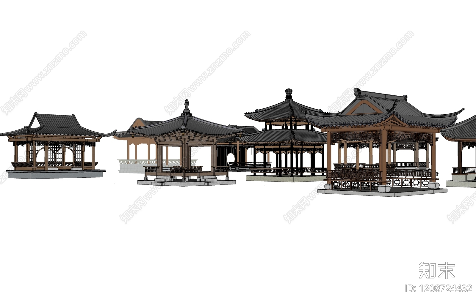 中式亭子SU模型下载【ID:1208724432】