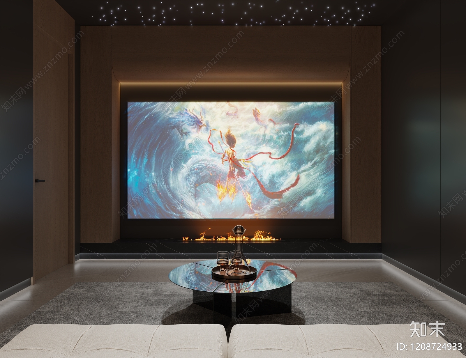 现代极简影音室3D模型下载【ID:1208724933】