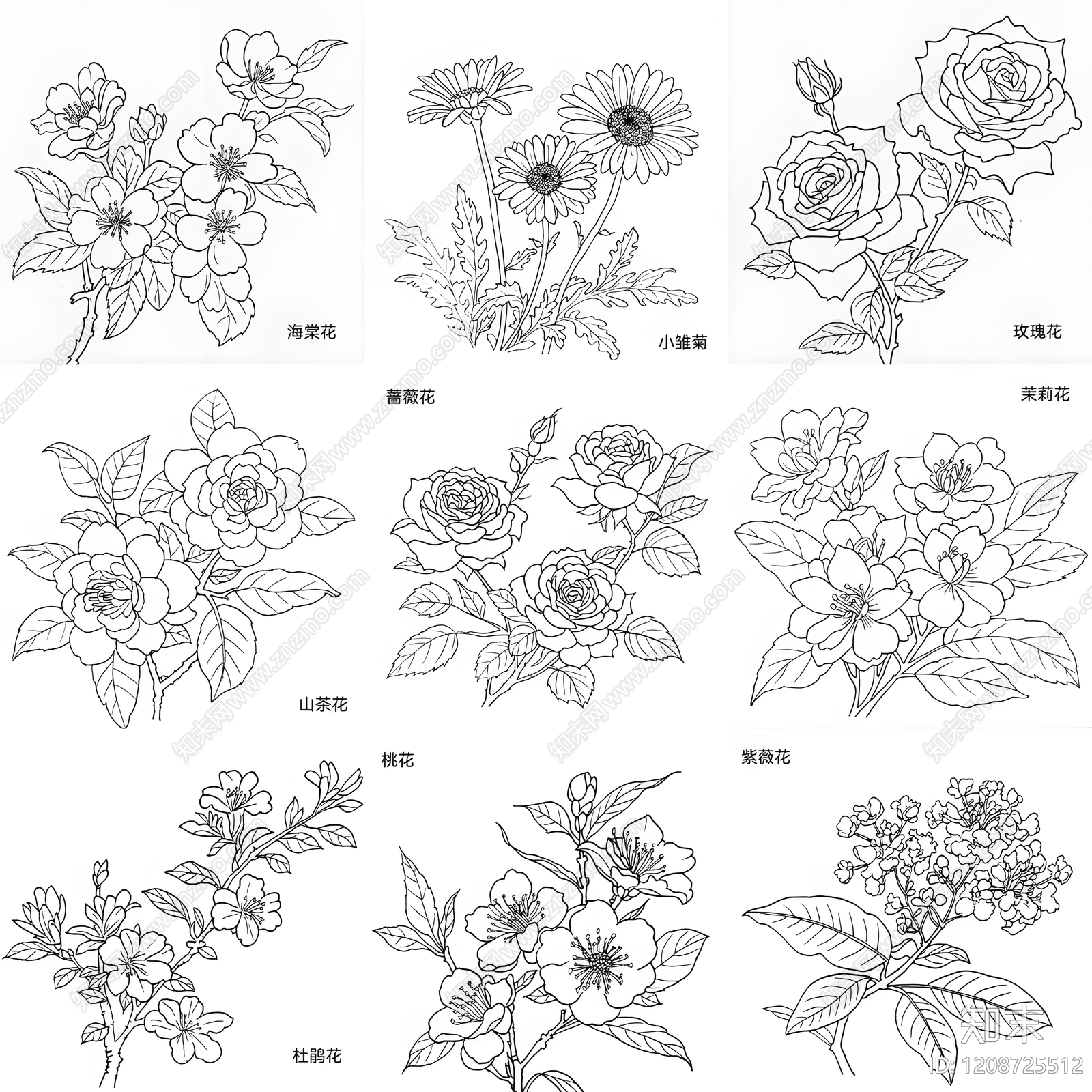 现代花施工图下载【ID:1208725512】