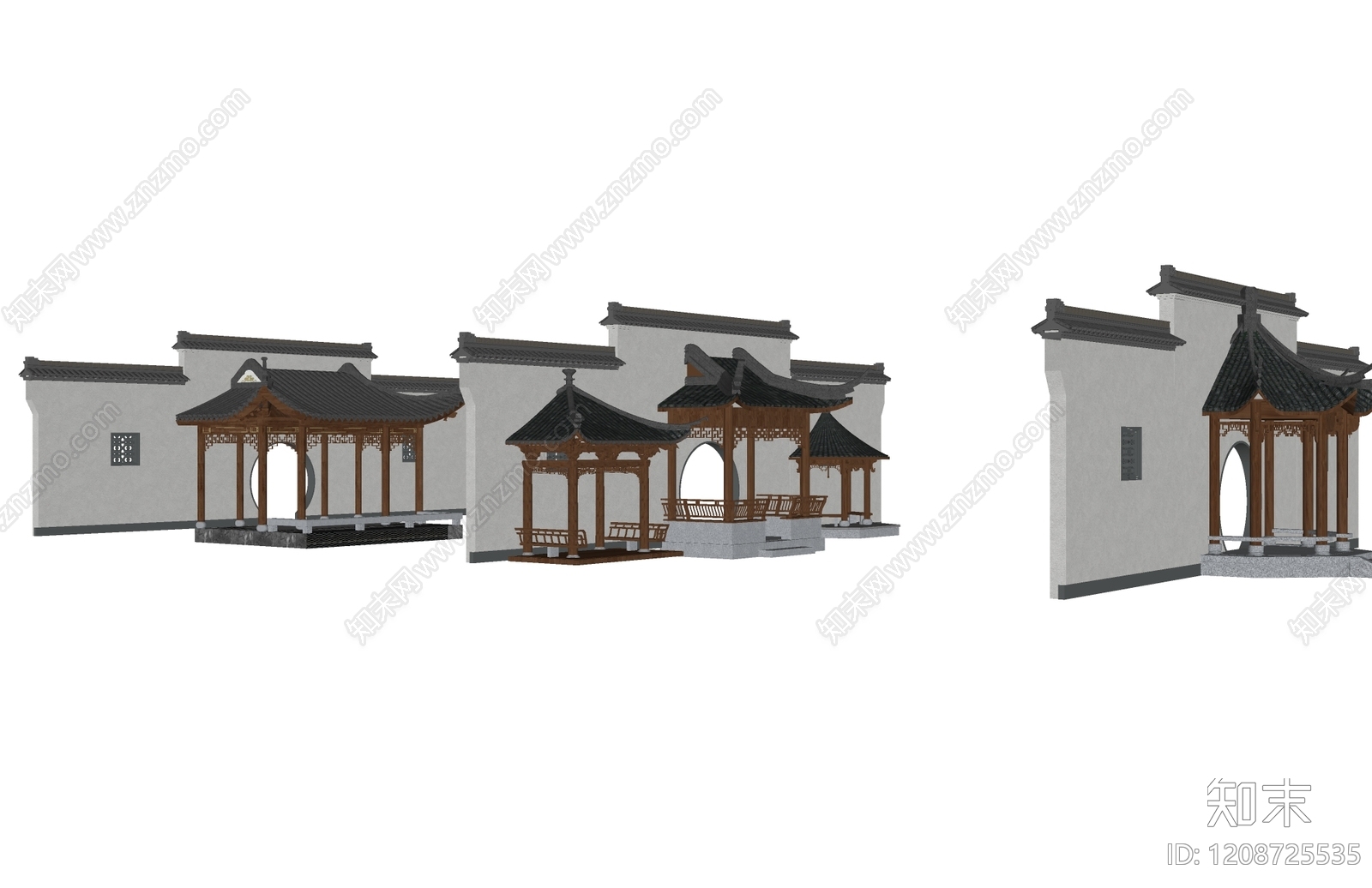 中式亭子SU模型下载【ID:1208725535】
