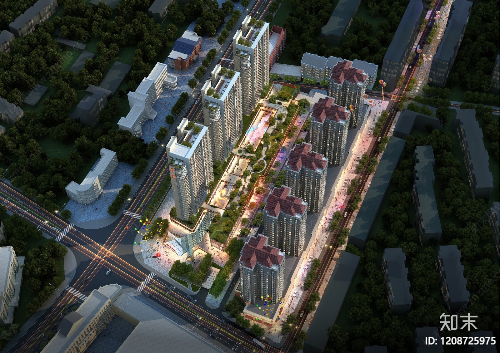 现代新中式小区建筑下载【ID:1208725975】