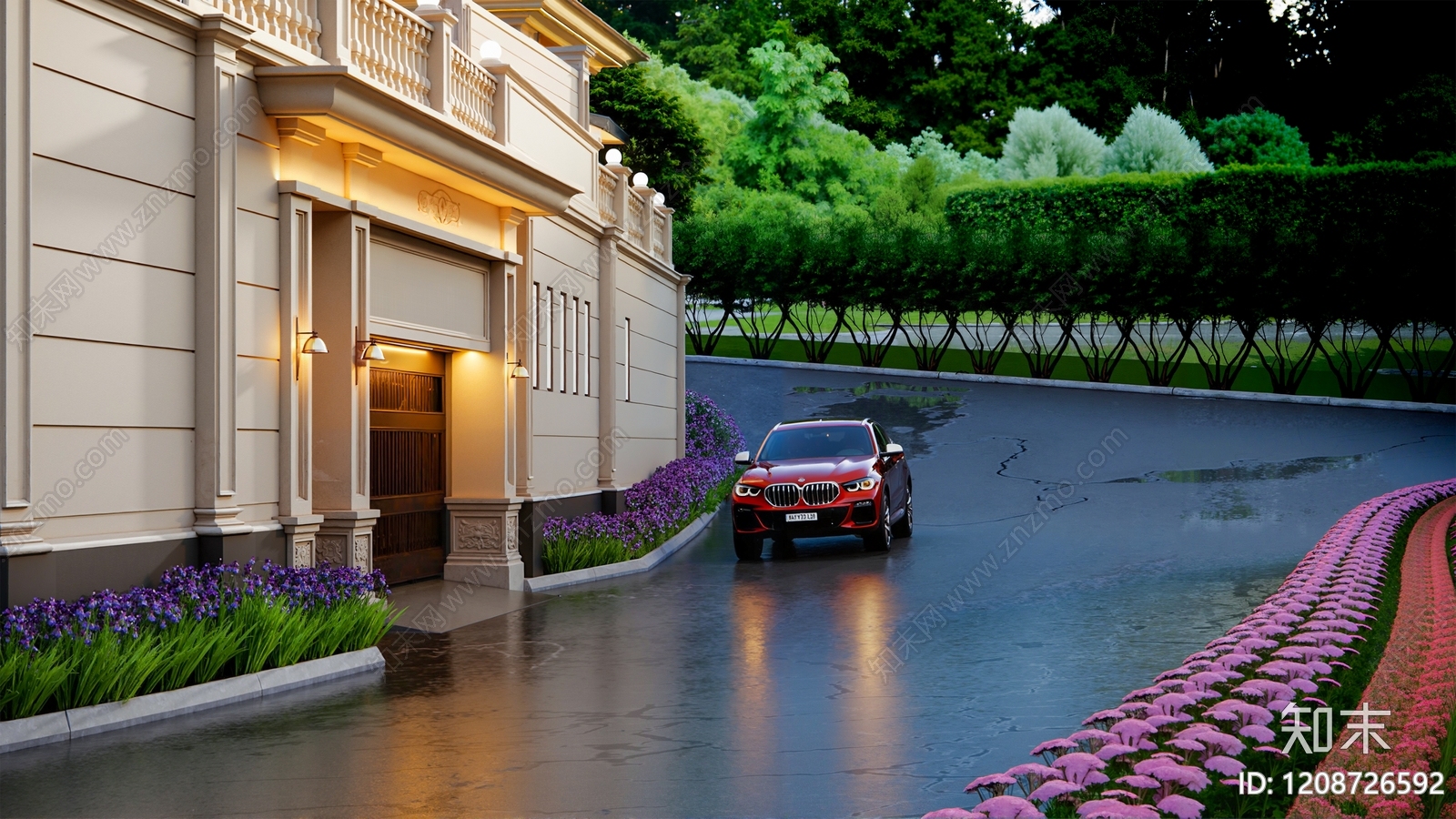 欧式新中式入口大门SU模型下载【ID:1208726592】