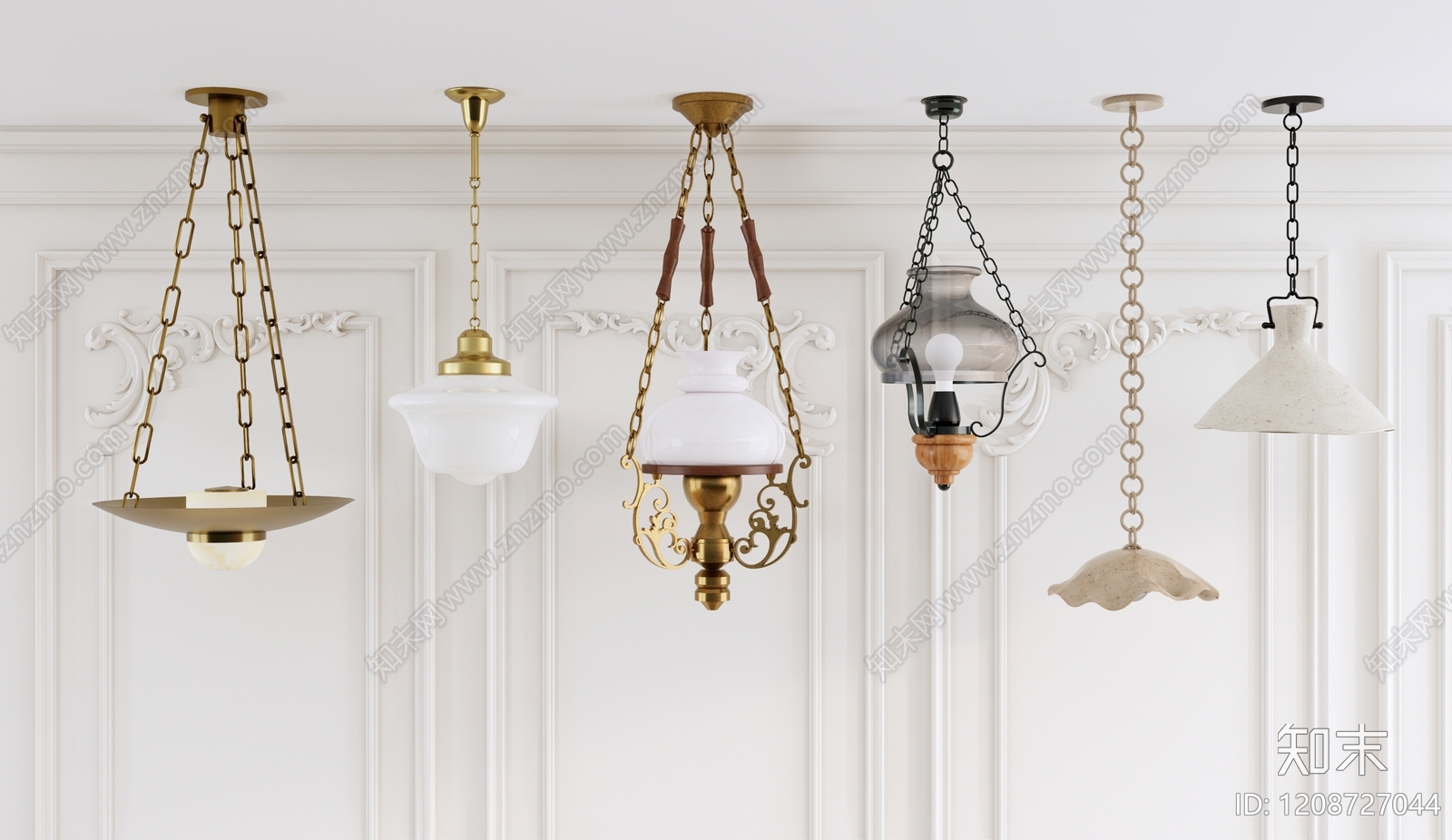 欧式美式艺术吊灯SU模型下载【ID:1208727044】