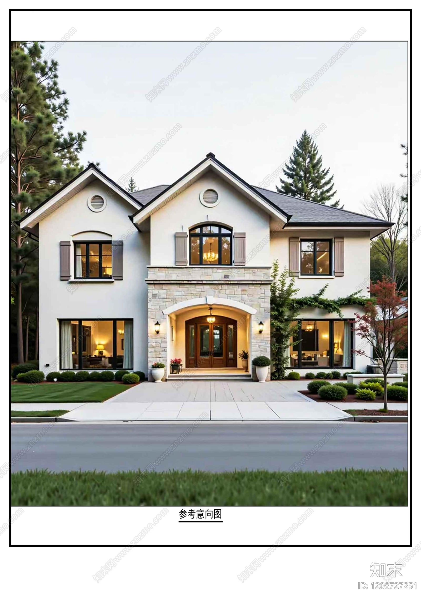 现代别墅建筑施工图下载【ID:1208727251】