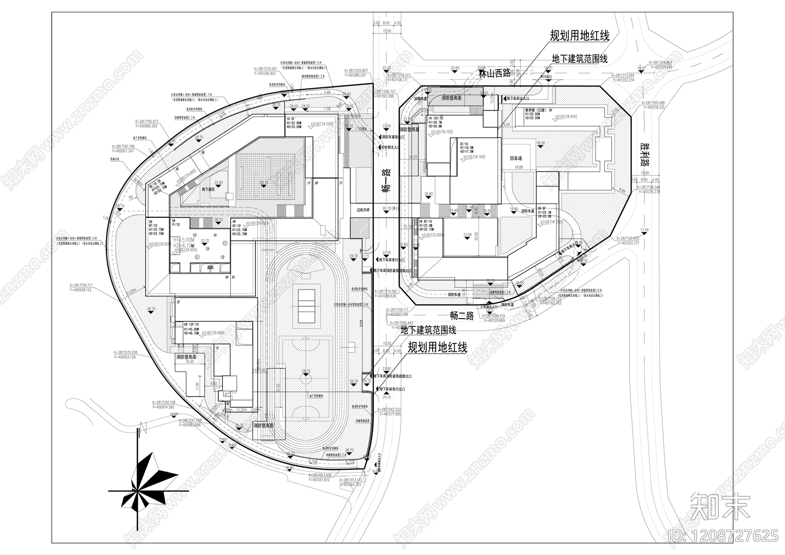 现代学校建筑cad施工图下载【ID:1208727625】