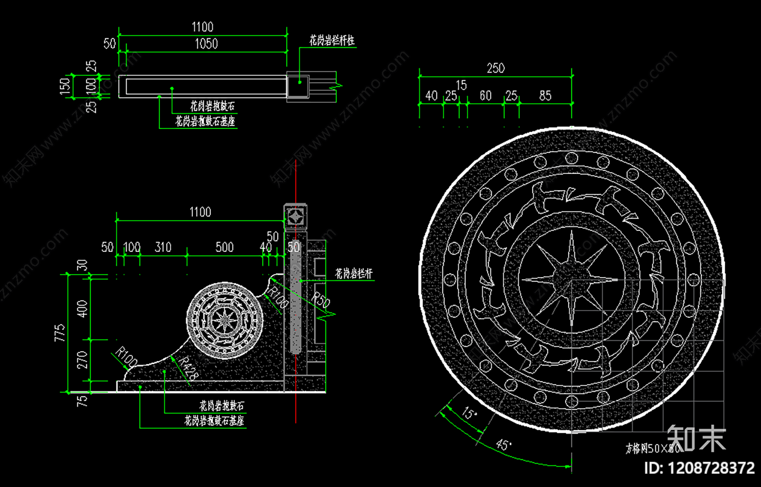 中式新中式栏杆施工图下载【ID:1208728372】
