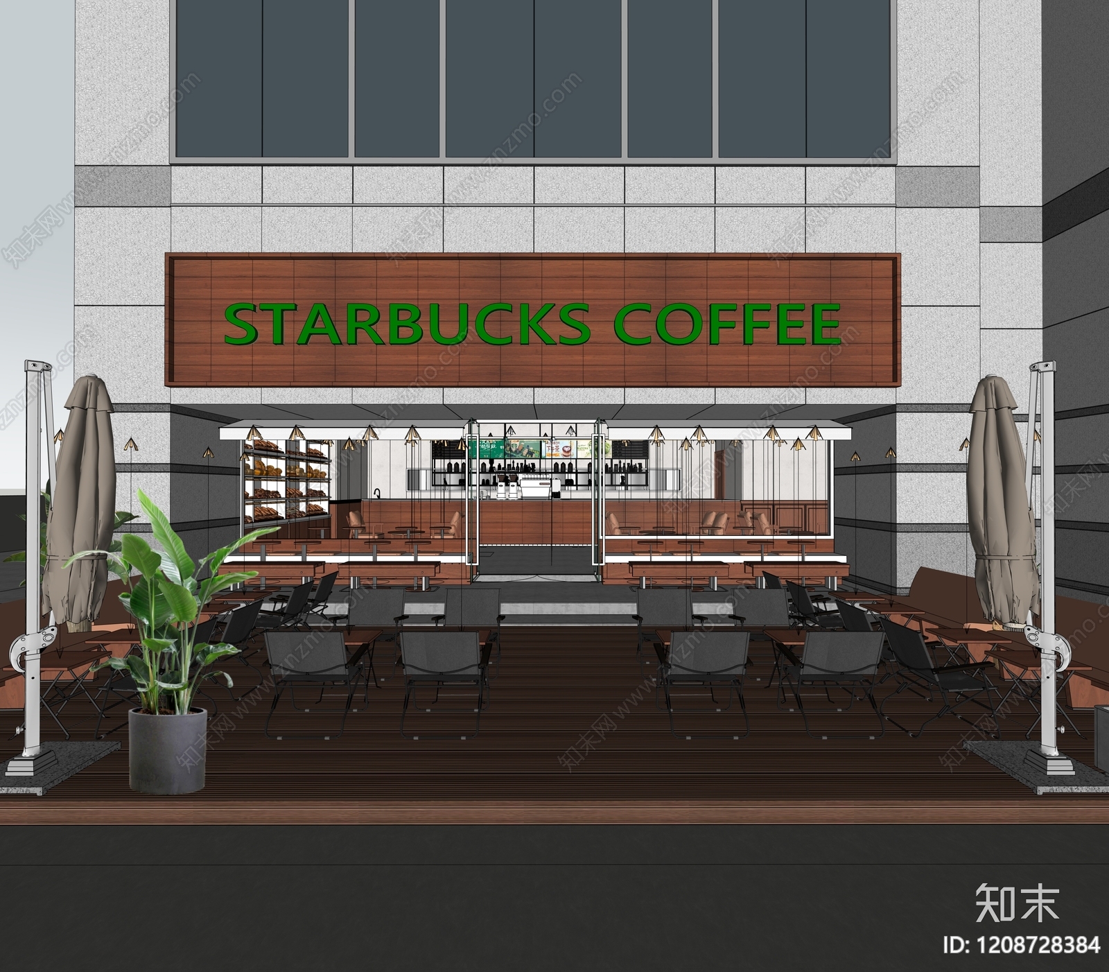 现代极简咖啡厅SU模型下载【ID:1208728384】