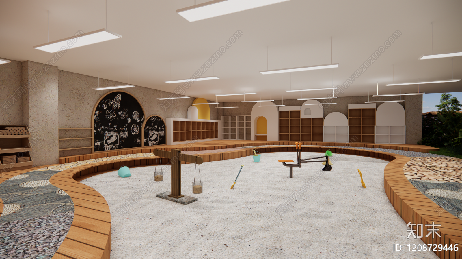 现代日式幼儿园内部SU模型下载【ID:1208729446】