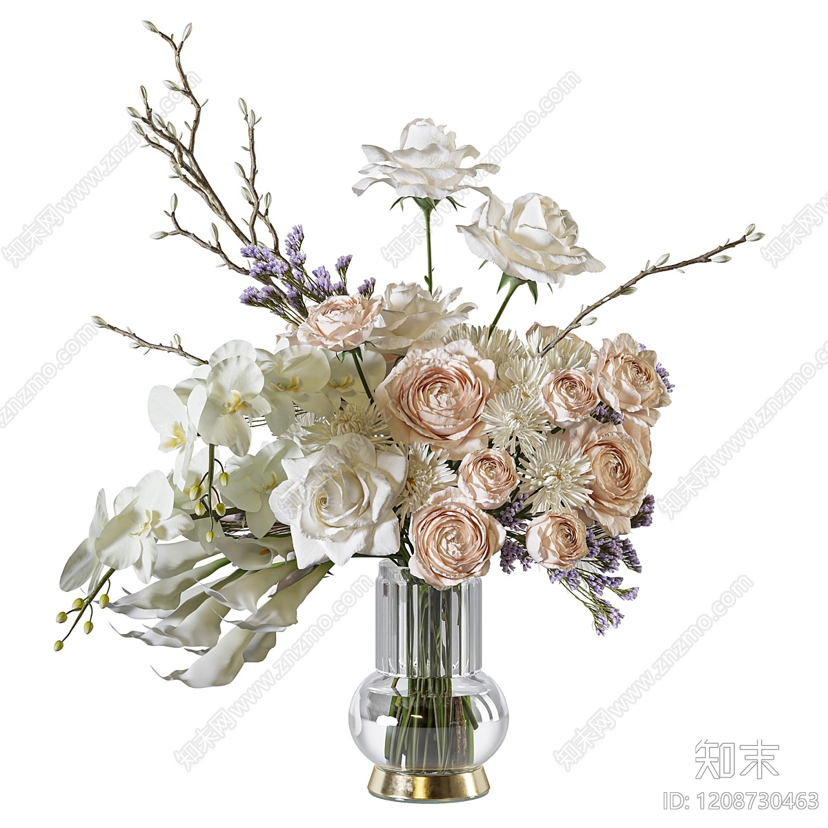奶油风花艺3D模型下载【ID:1208730463】