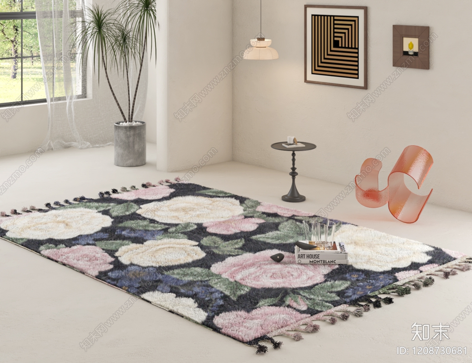 奶油风地毯3D模型下载【ID:1208730681】