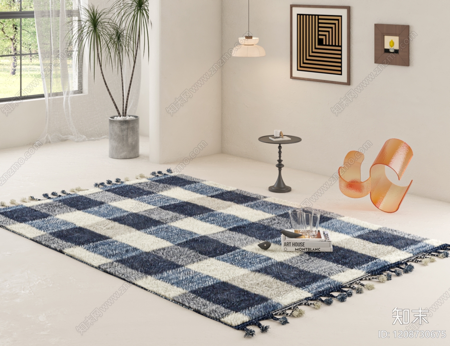 奶油风地毯3D模型下载【ID:1208730675】