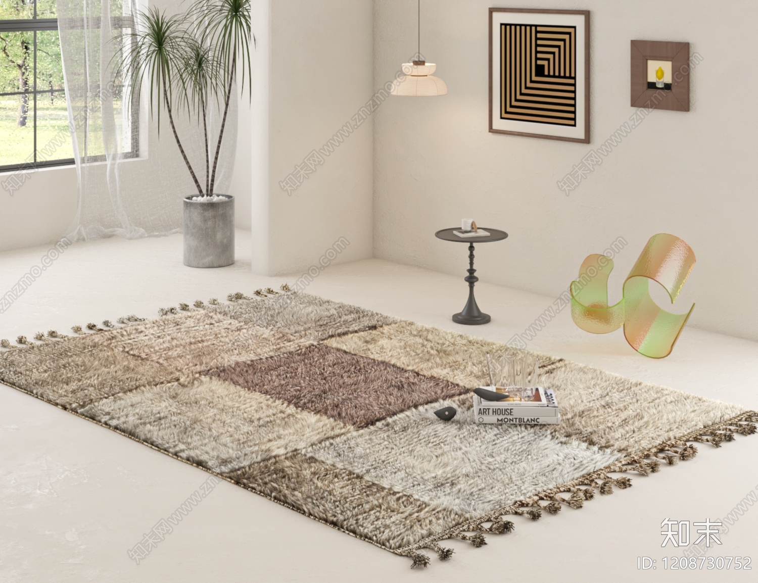 奶油风地毯3D模型下载【ID:1208730752】