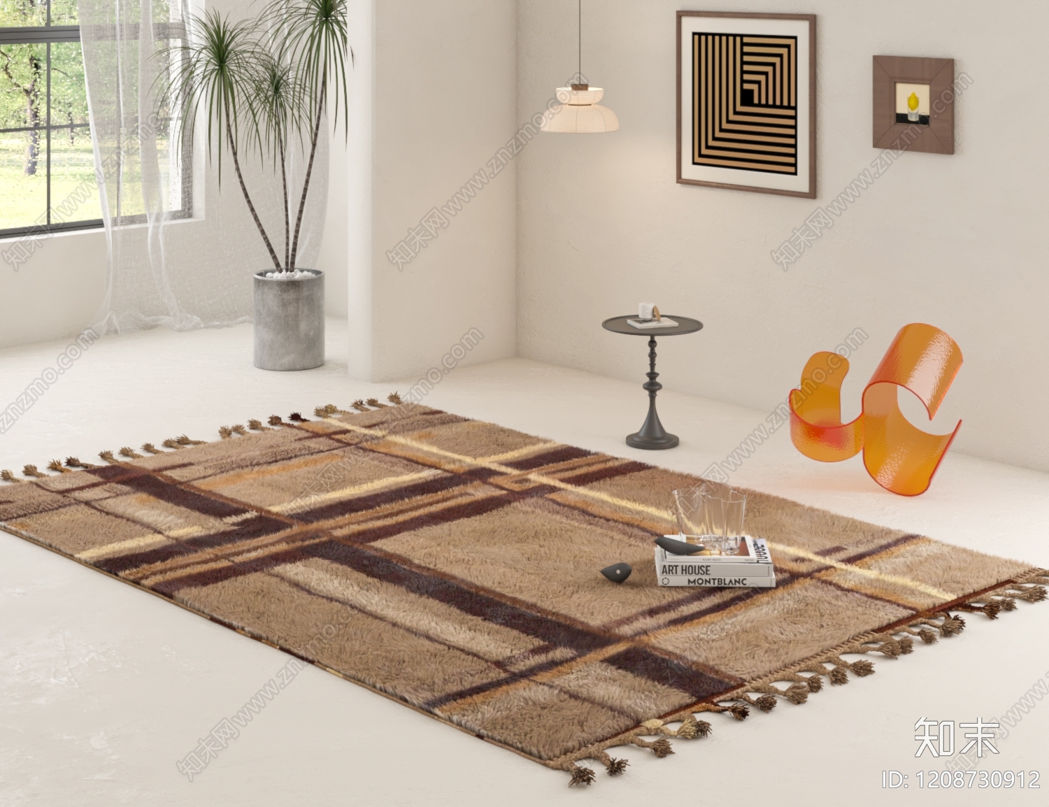 奶油风地毯3D模型下载【ID:1208730912】