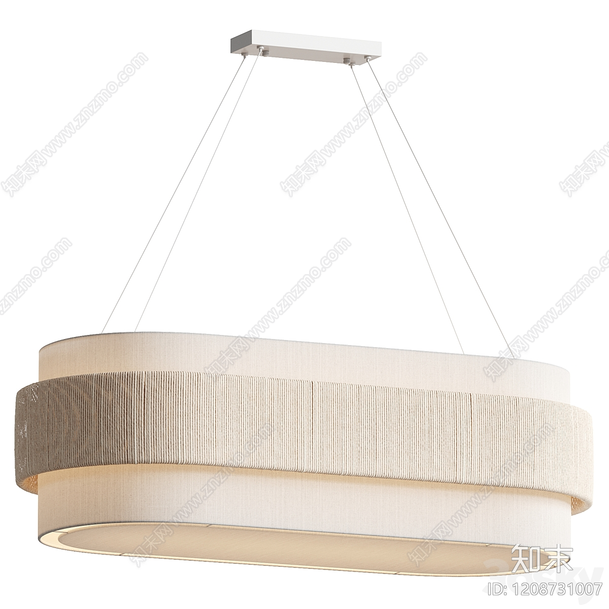 奶油风长条吊灯3D模型下载【ID:1208731007】