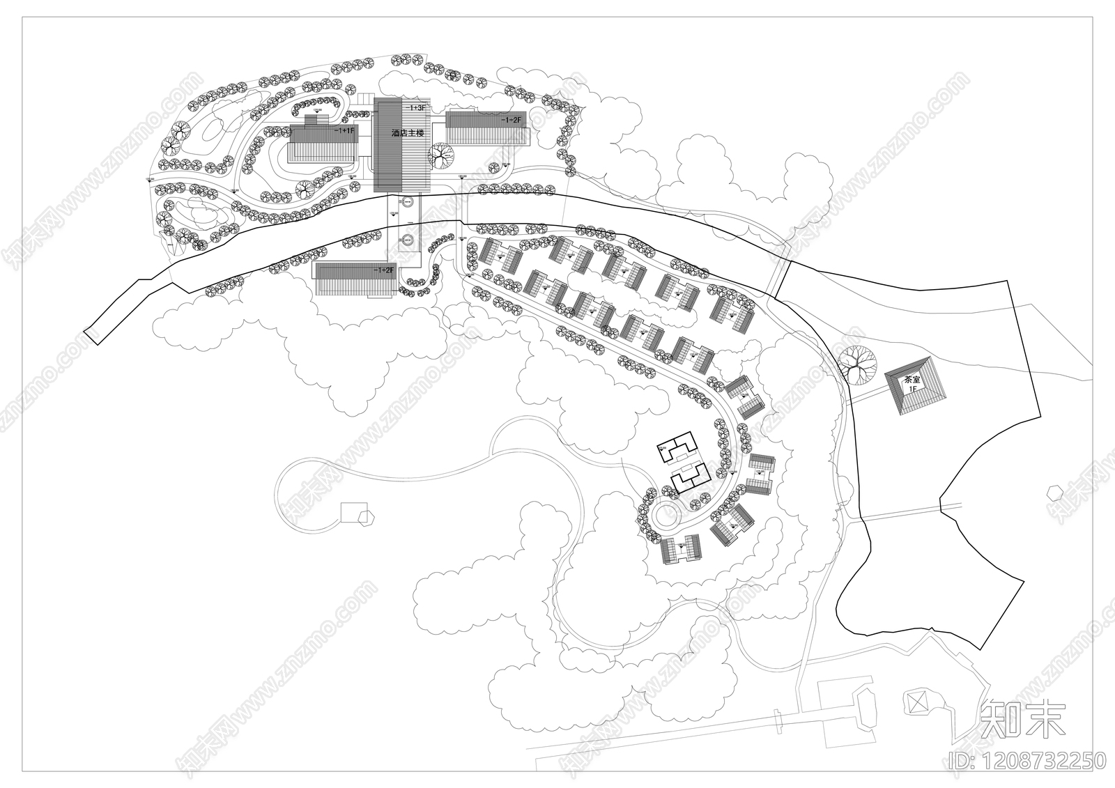 新中式酒店建筑施工图下载【ID:1208732250】