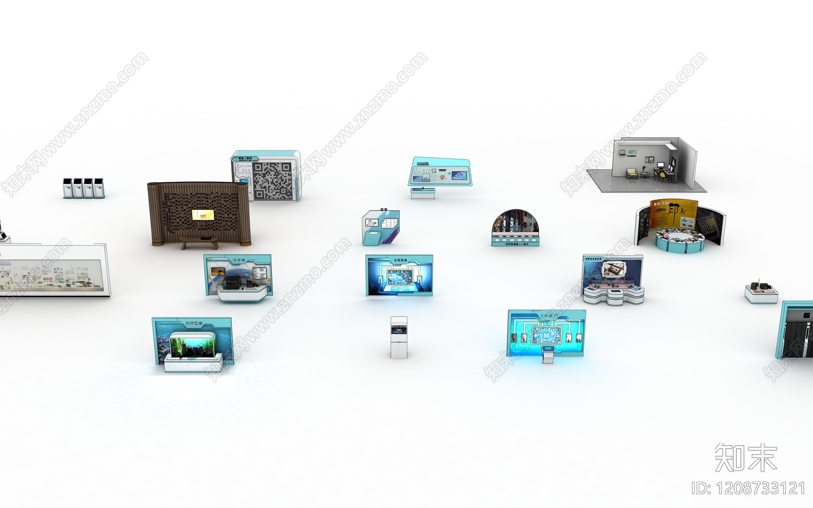 现代简约科技展厅3D模型下载【ID:1208733121】