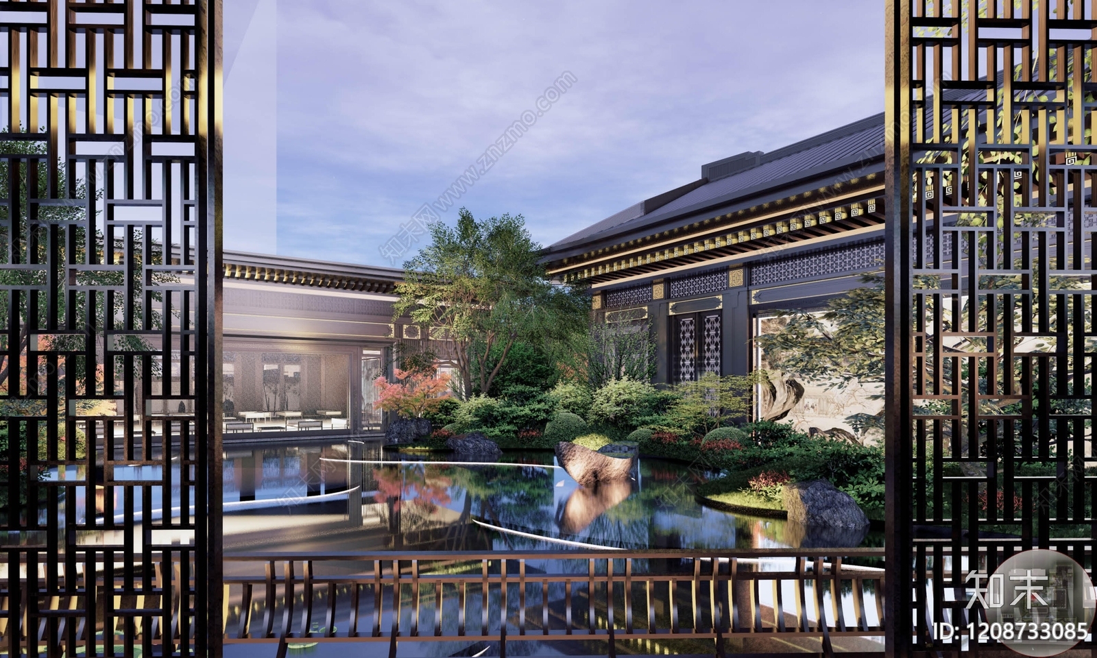 现代小区景观下载【ID:1208733085】