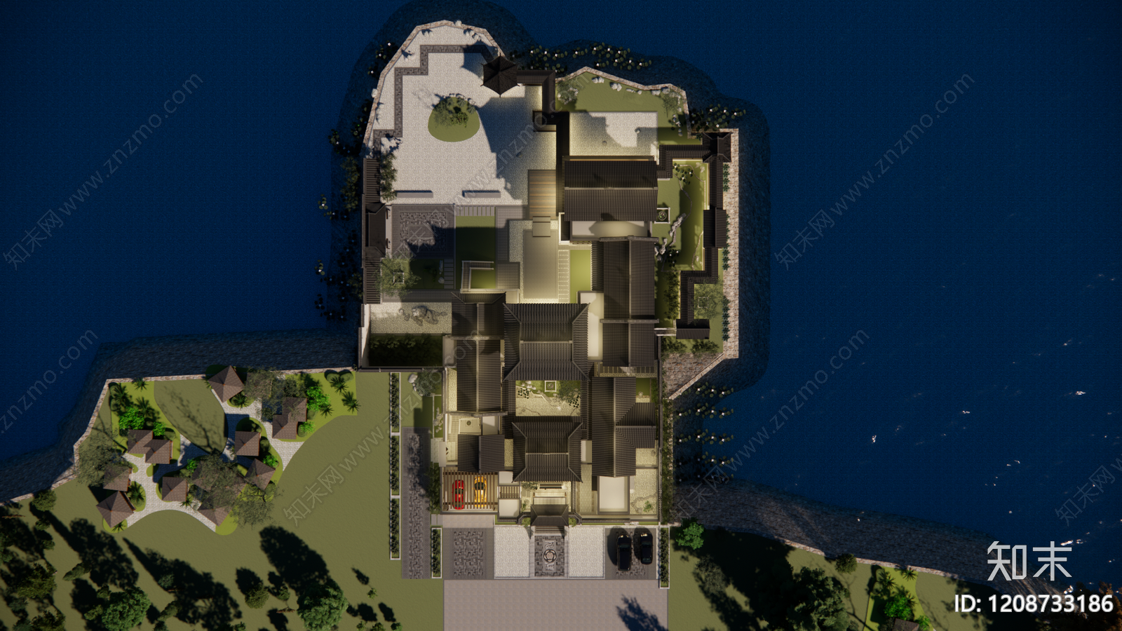 中式四合院SU模型下载【ID:1208733186】