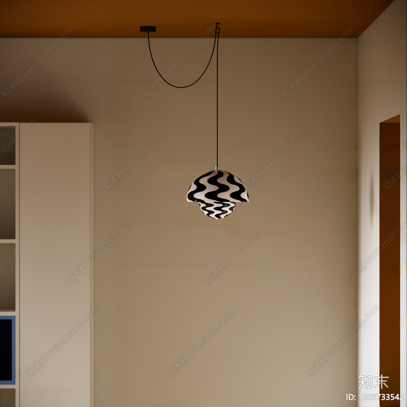 中古奶油吊灯SU模型下载【ID:1208733542】