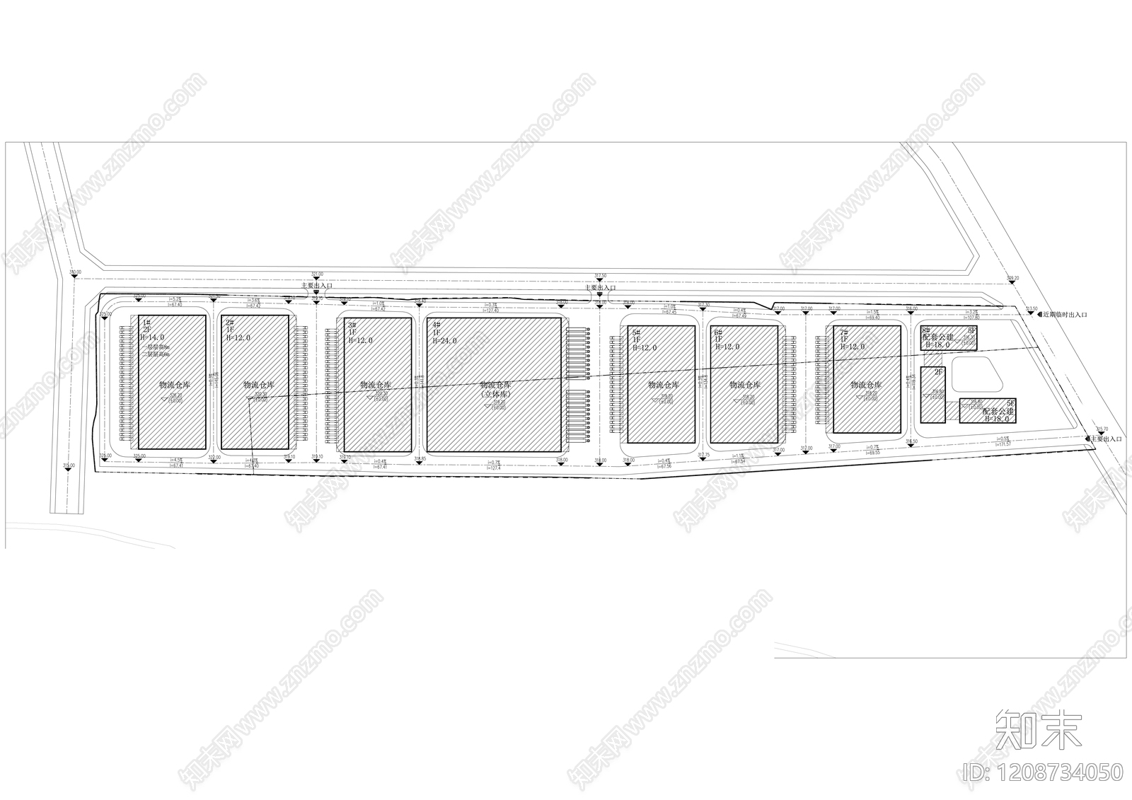 物流建筑施工图下载【ID:1208734050】