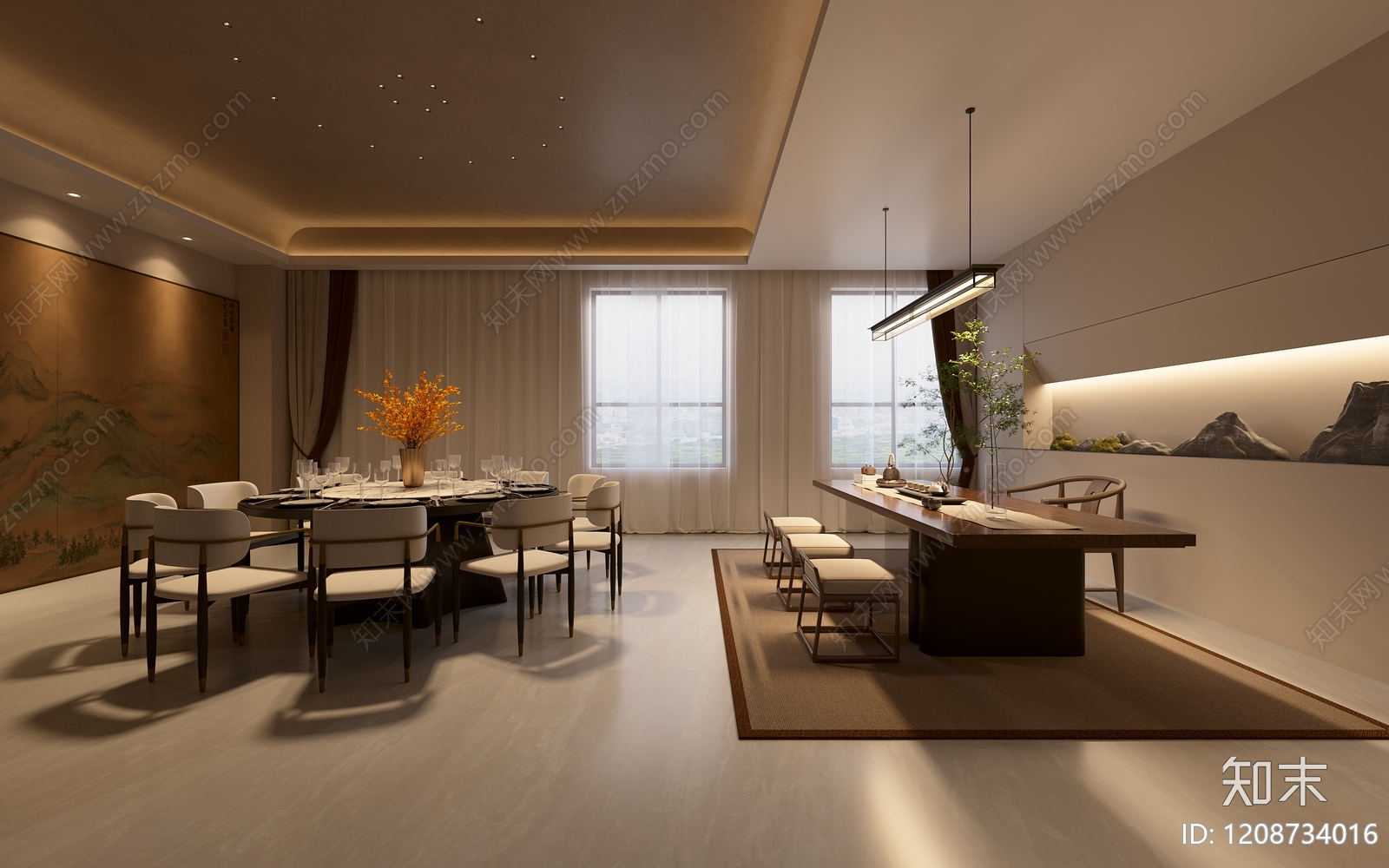 新中式包厢3D模型下载【ID:1208734016】