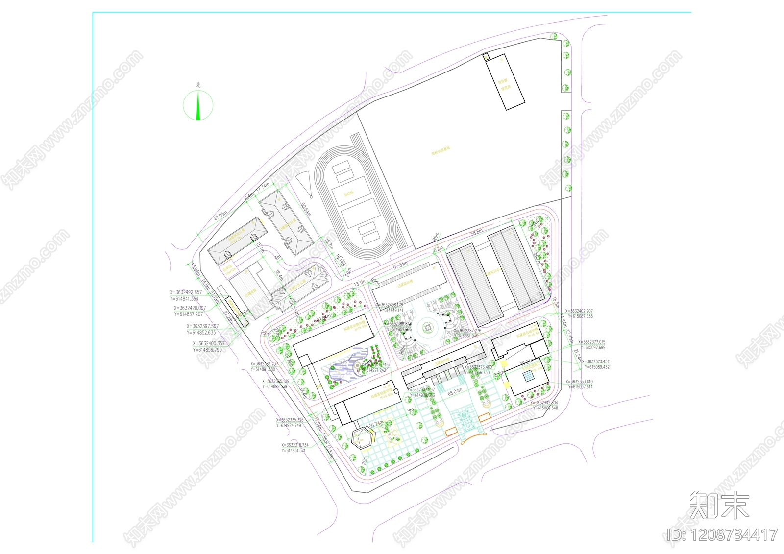 现代学校建筑cad施工图下载【ID:1208734417】
