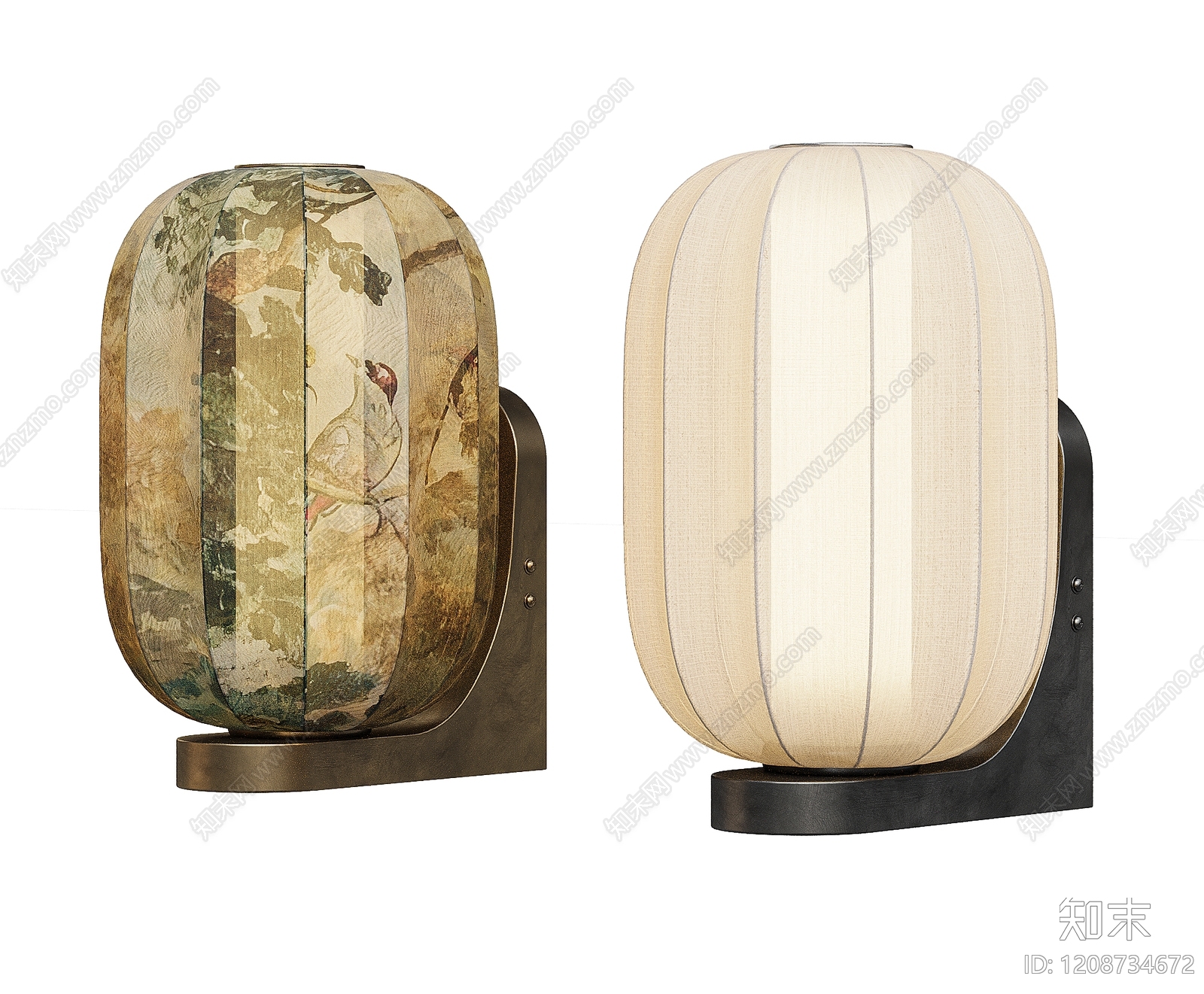 新中式中古壁灯SU模型下载【ID:1208734672】