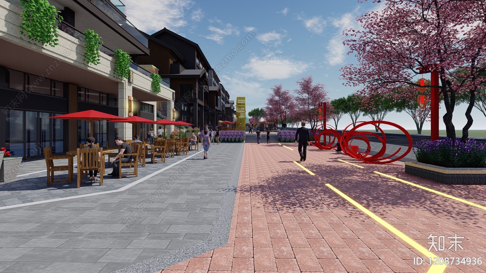 现代广场景观SU模型下载【ID:1208734936】