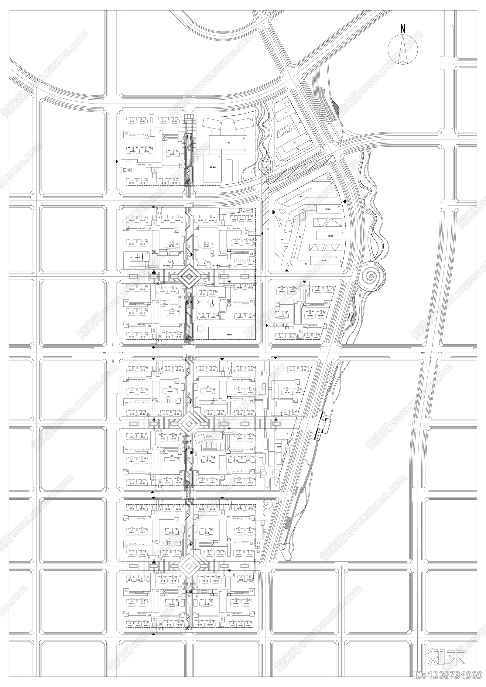 居住区规划施工图下载【ID:1208734969】