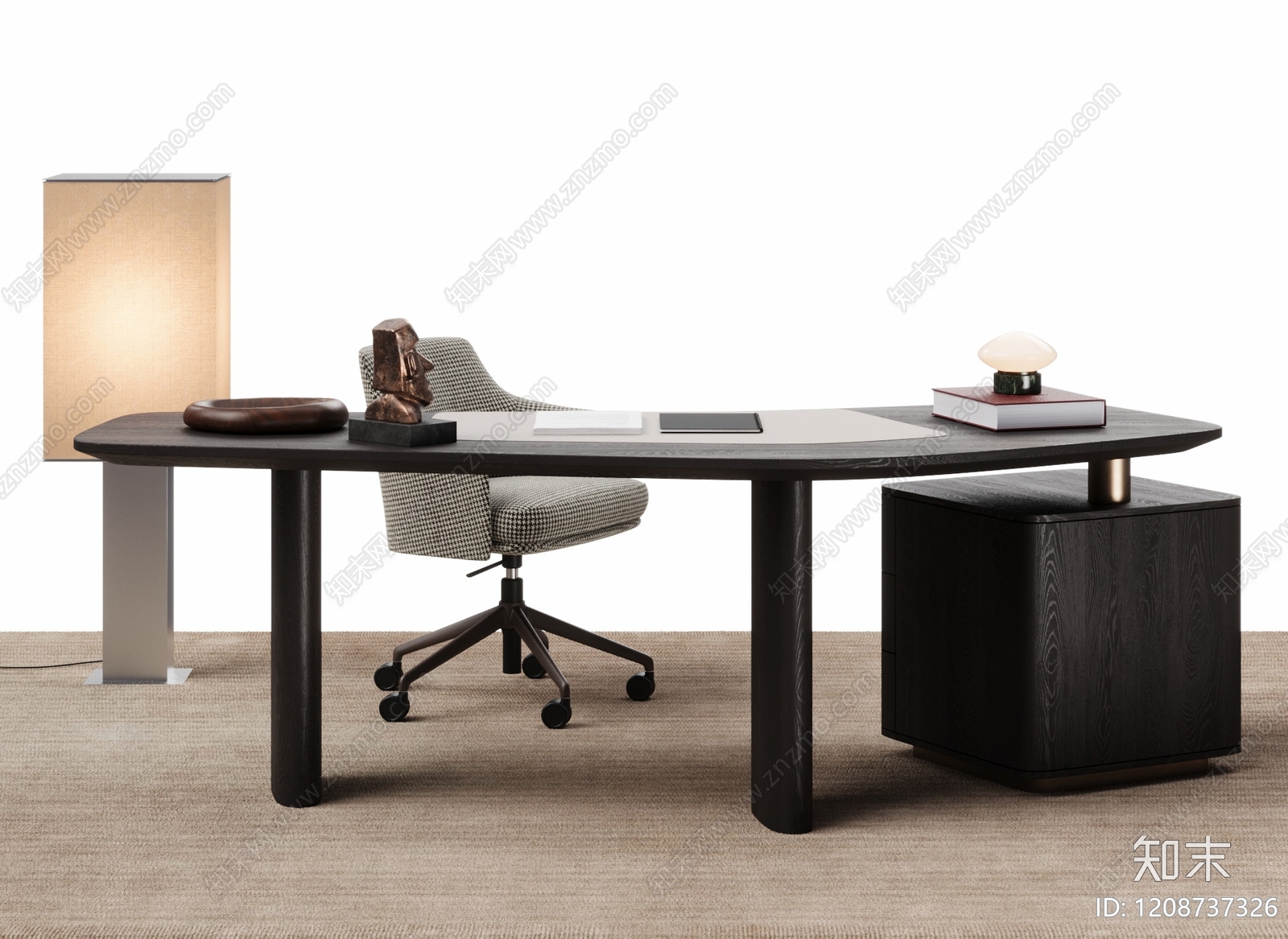 现代简约办公桌椅3D模型下载【ID:1208737326】