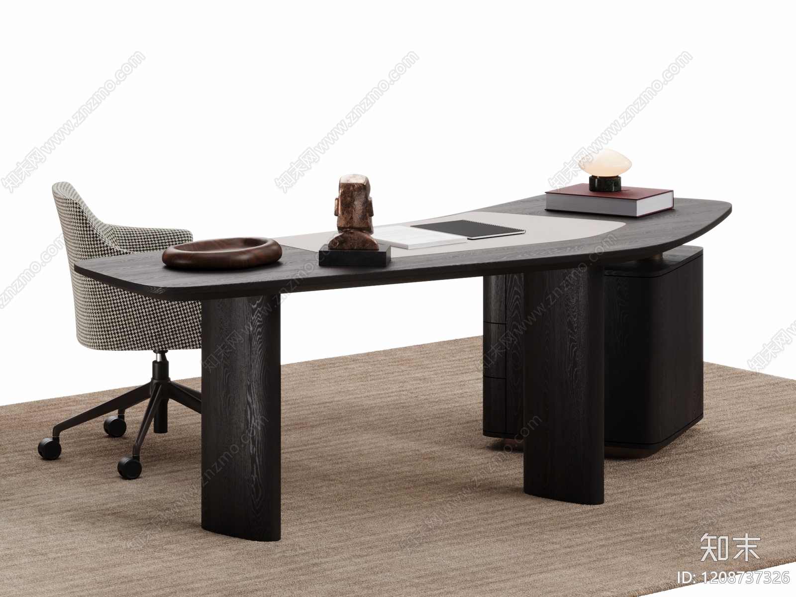 现代简约办公桌椅3D模型下载【ID:1208737326】