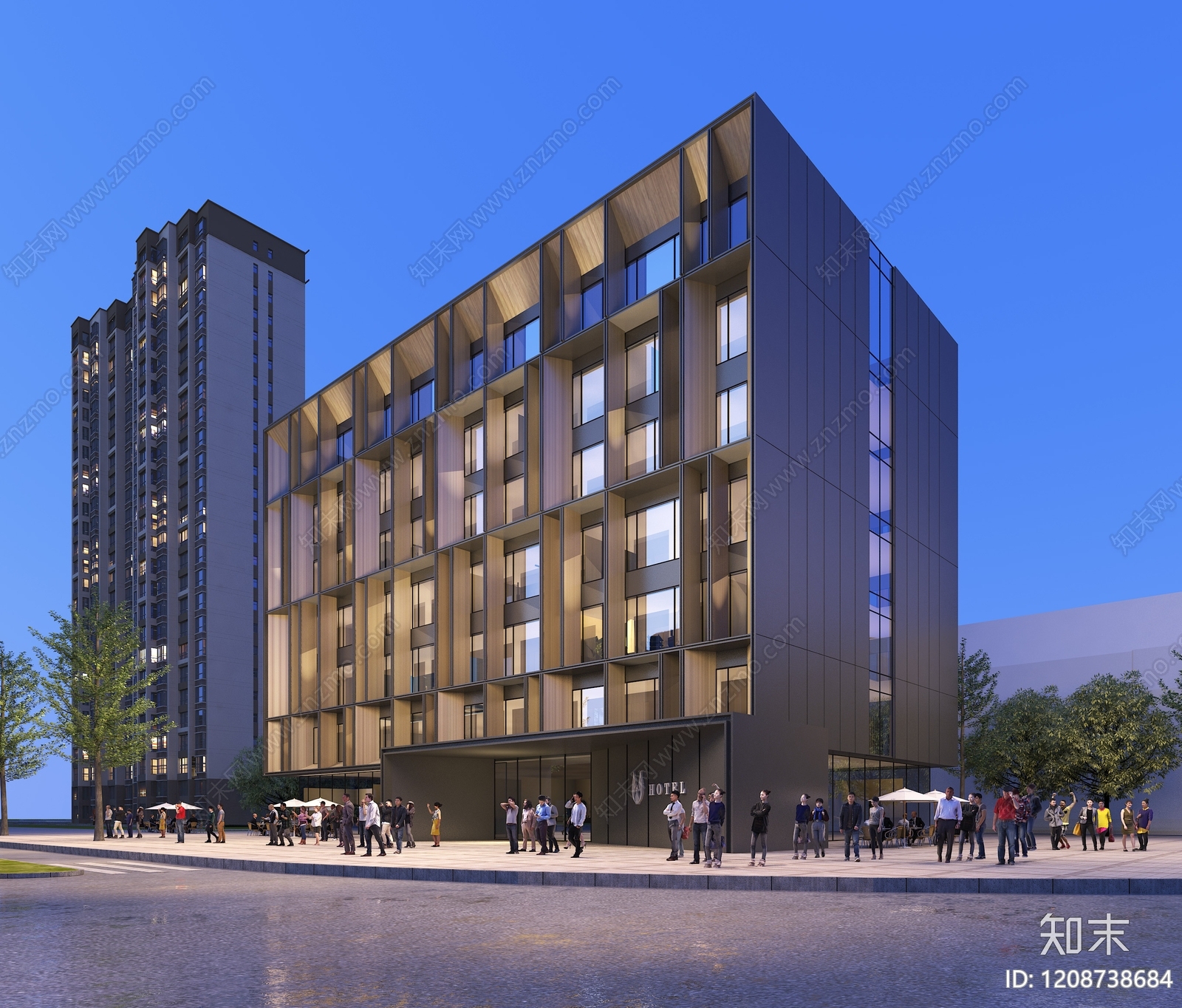 现代酒店建筑施工图下载【ID:1208738684】