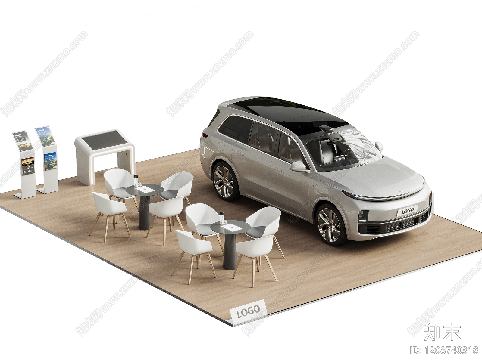 现代简约汽车展台3D模型下载【ID:1208740318】