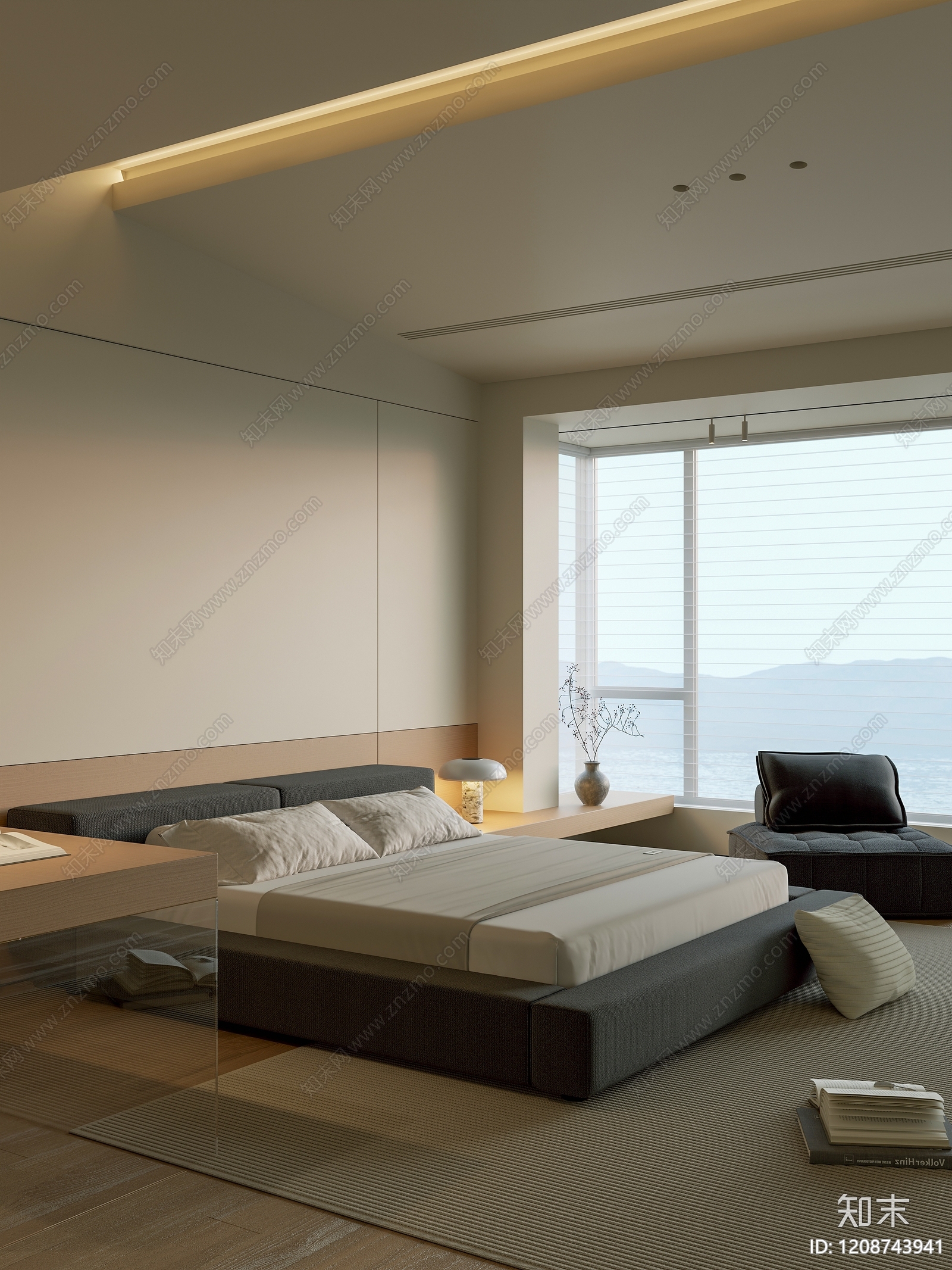 现代极简家居卧室SU模型下载【ID:1208743941】